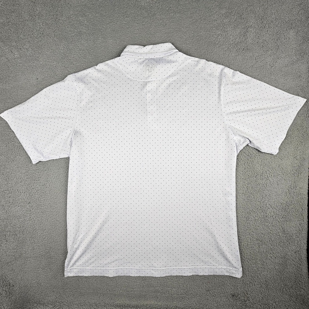 FootJoy Polo Shirt XXL White Navy Micro Dot Short Sleeve Golf Olympic Club - Picture 4 of 9